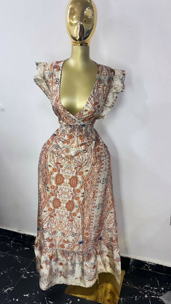Robe Bohème Longue à Volants