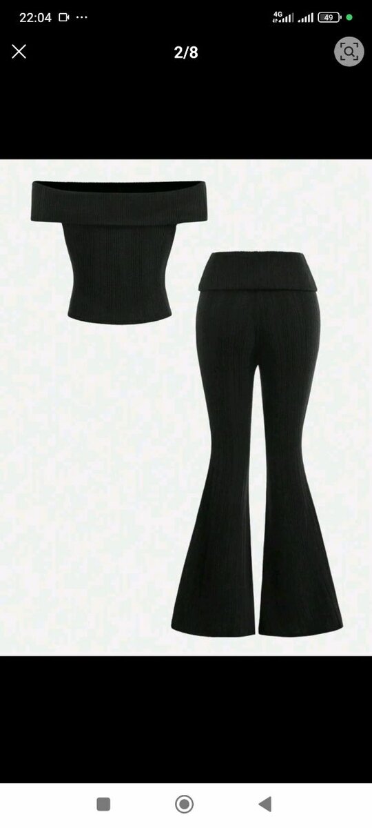 Ensemble Évasé Deux Pièces Noir