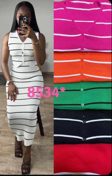 Robe Longue Élégante Rayée