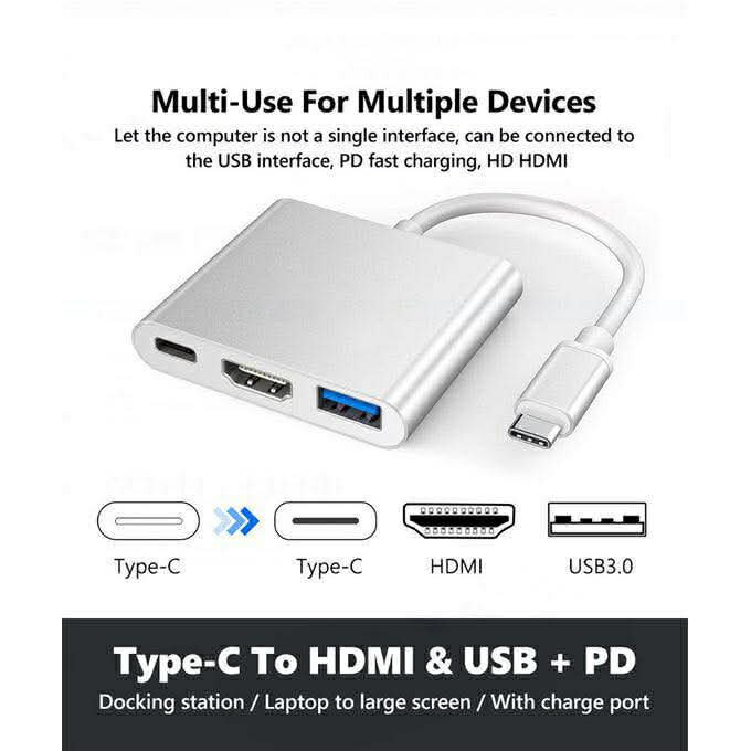 Adaptateur USB-C HDMI 3en1