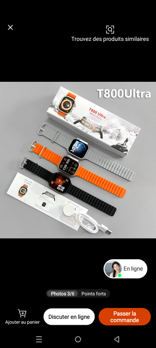 Montre Intelligente T800 Ultra