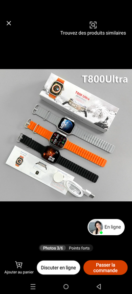 Montre Intelligente T800 Ultra