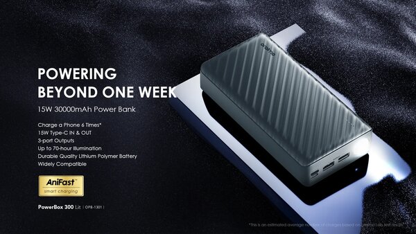 ORAIMO POWER BOX 300 LITE, 30000 MAH 15W POWER BANK