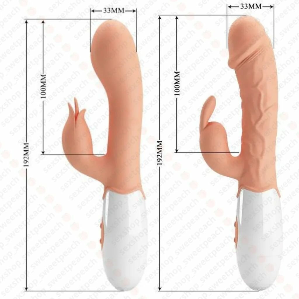 Вибратор кролик беж