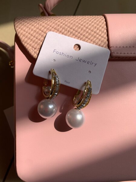 Elegant Pearl Hoop Earrings