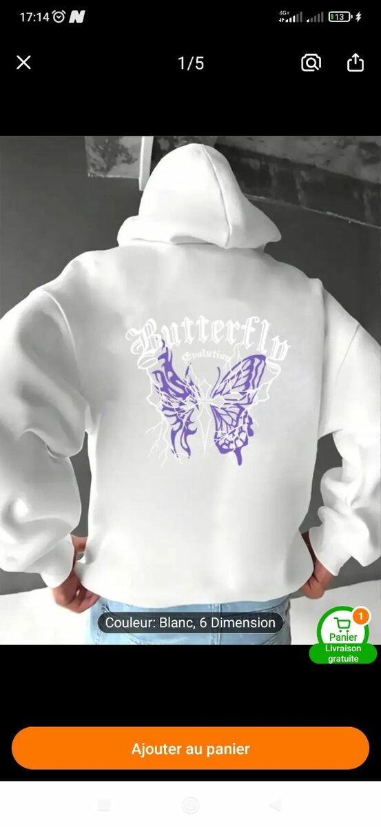 Sweat à Capuche Papillon