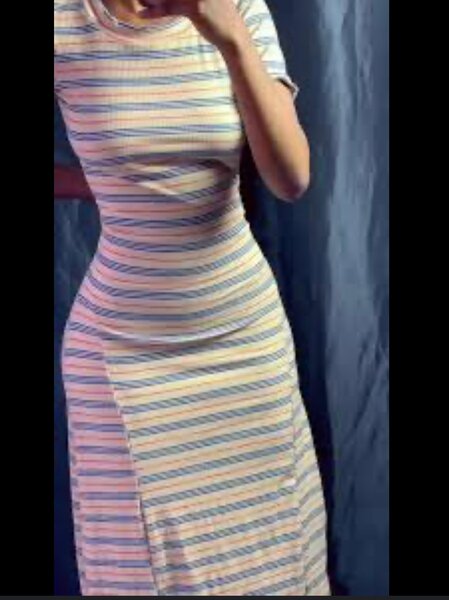 Robe rayée moulante chic
