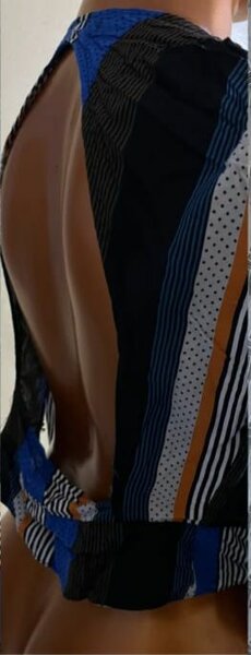 Top rayé dos ouvert femme