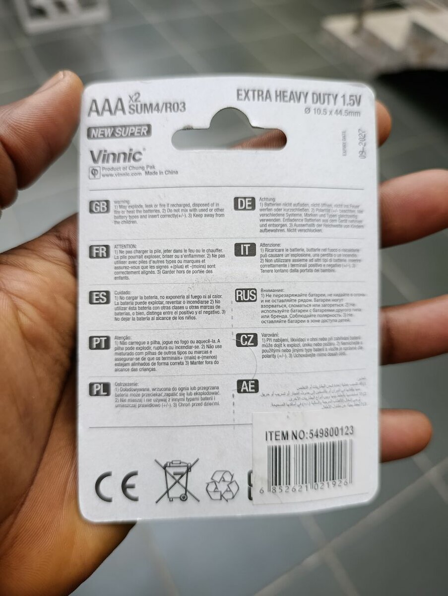 Piles Vinnic AAA Extra Heavy Duty