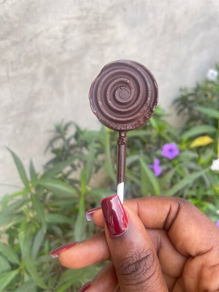 Sucette en chocolat spirale