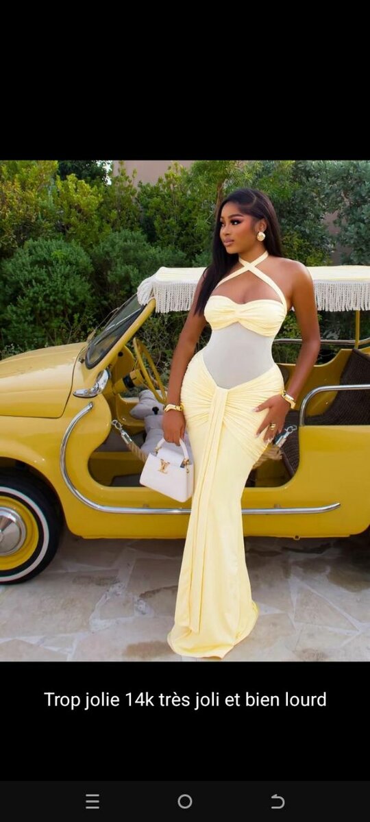 Robe Élégante Jaune Été