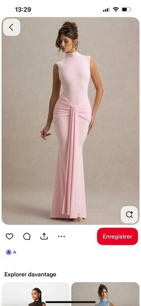 Robe de soirée rose élégante