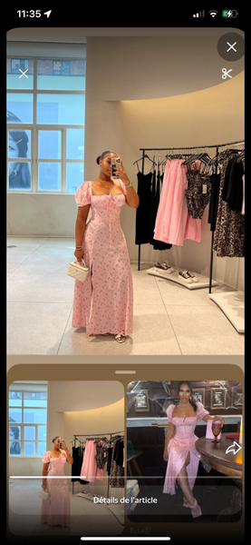 Robe longue rose élégante