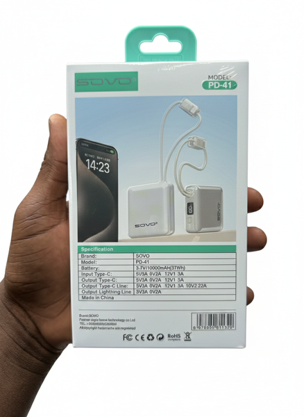 SOVO Power Bank 10000mAh PD 22.5W