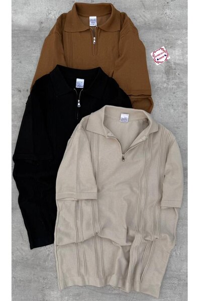 Polo à manches courtes zippé