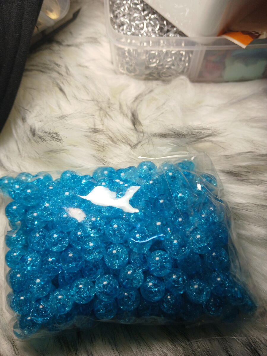 Perles bleu pour fabrication