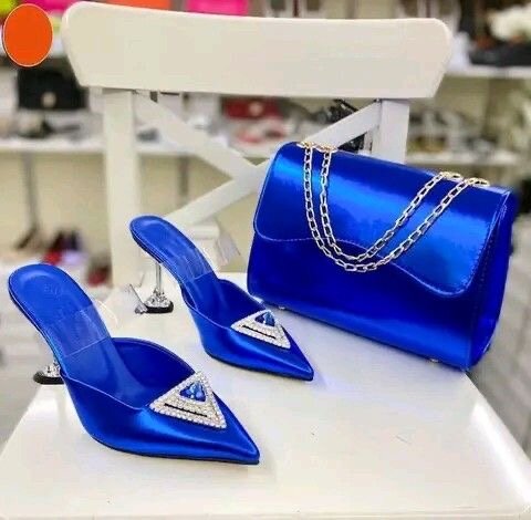 Chaussures et sac bleus élégants