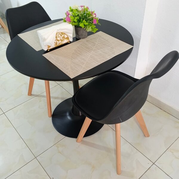 Table ronde moderne noire