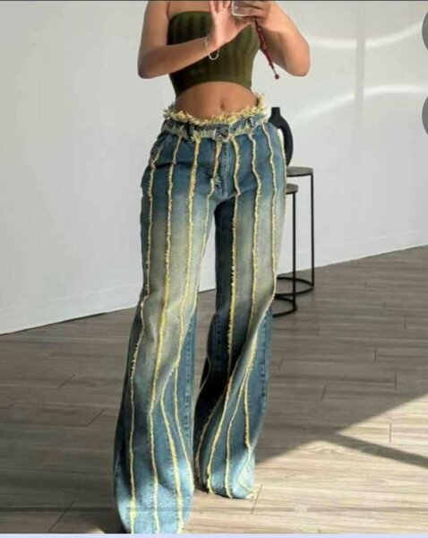 Jean large taille haute