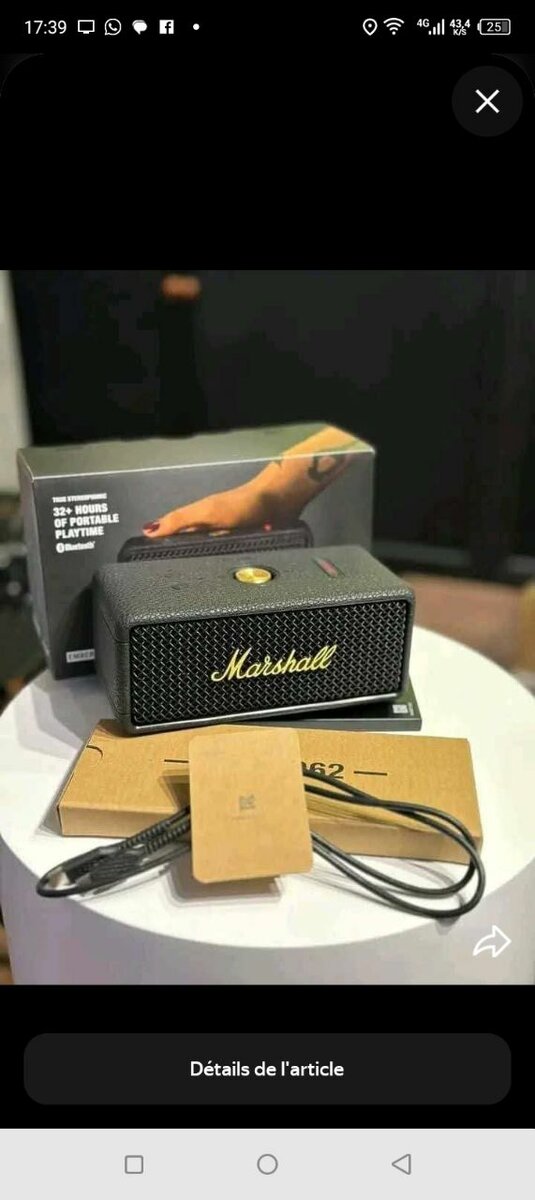 Enceinte Bluetooth Marshall