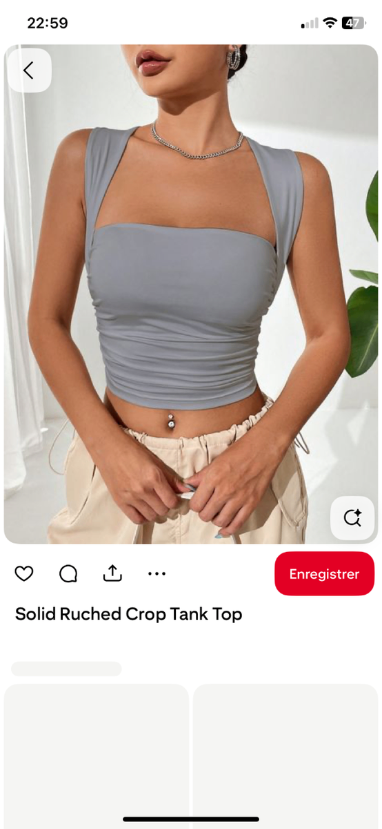 Top court froncé femme