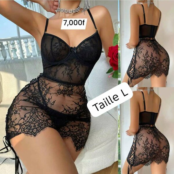 Nuisette Sexy en Dentelle Noire