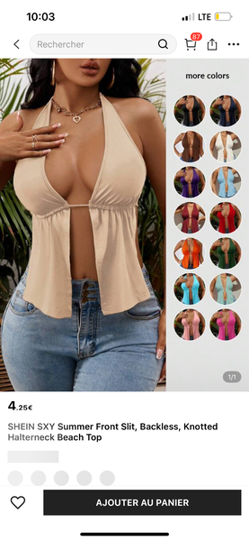 Top Dos Nu Femme Été