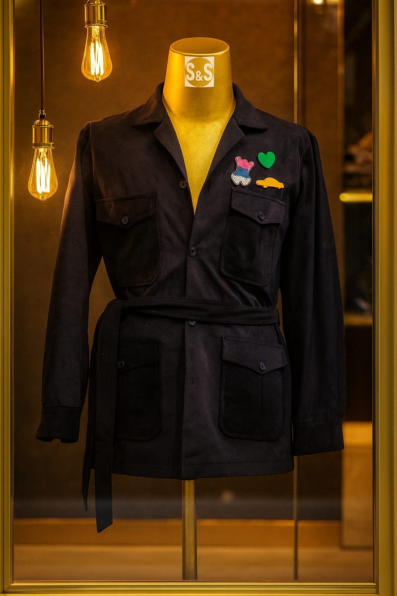 Veste noire décorée unisexe