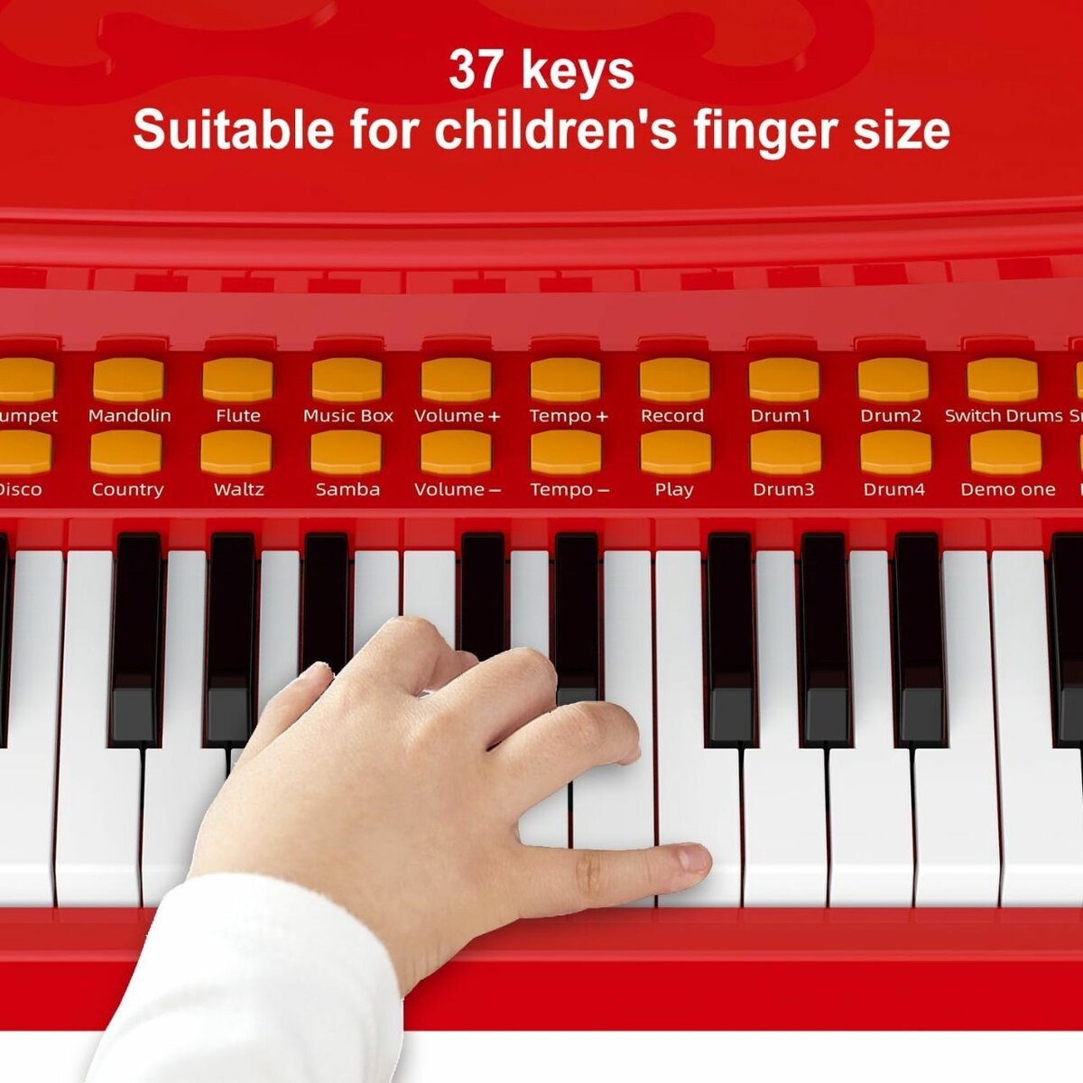 Piano Enfant 37 Touches Rouge