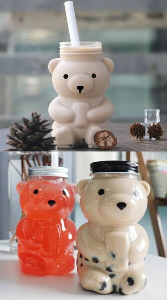 Bouteille plastique mignonne en forme de petit bonhomme