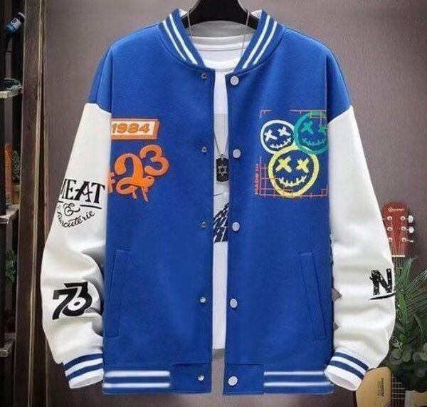 Veste varsity bleue moderne