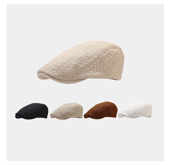 Casquette Plate en Lin Élégante