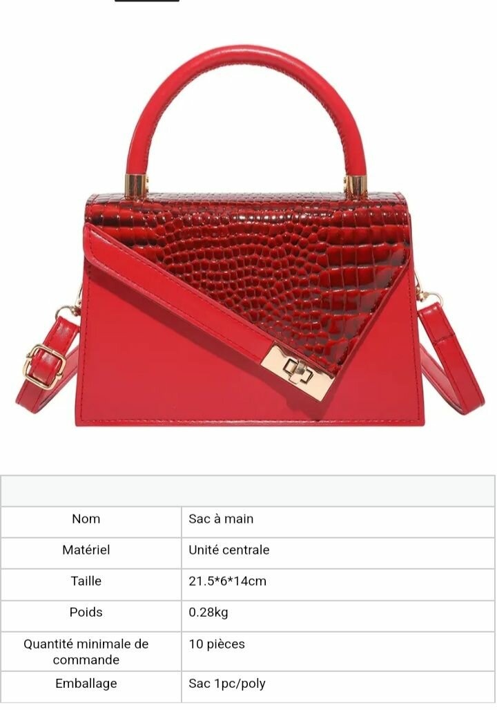 Sac à main rouge élégant