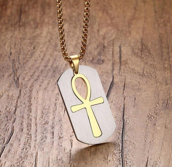 Collier pendentif Ankh doré