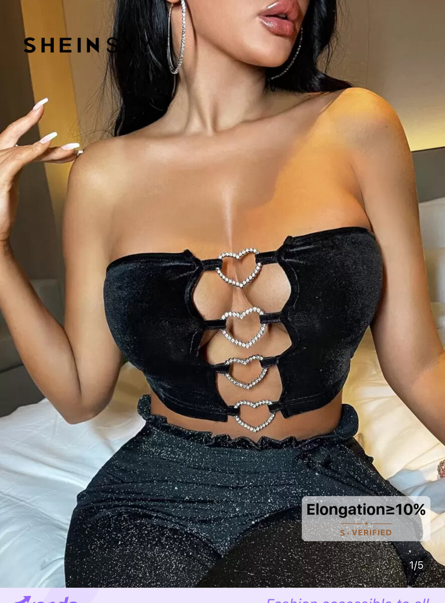 Top bustier noir en velours