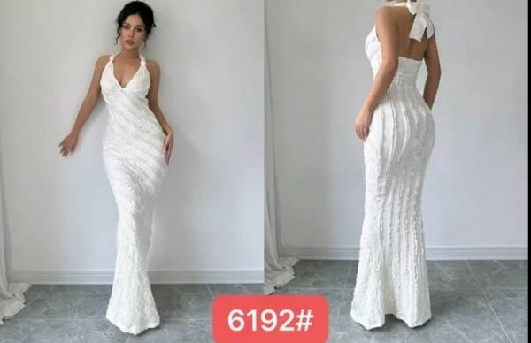 Beautiful and stylish women's long dress white