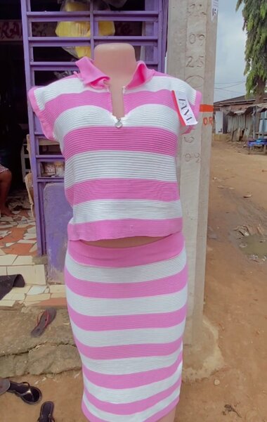 Ensemble jupe et haut rayé