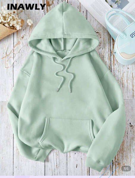 Sweat à Capuche Vert Femme