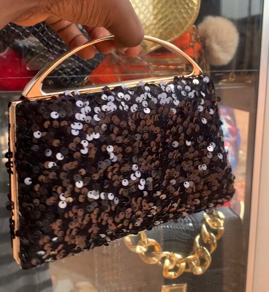 Black sequins clutch
