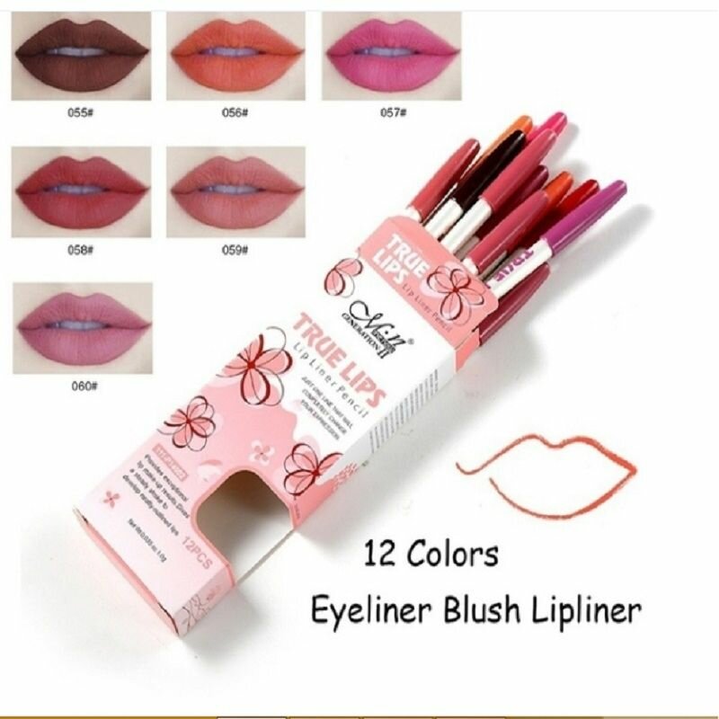MENOW 12pcs Lip Liner Eyeliner Blush Matte Cosmetic Pen Set