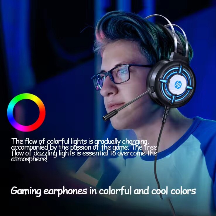 Casque gaming HP lumineux