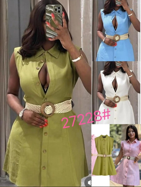 Robe chemise élégante ceinturée