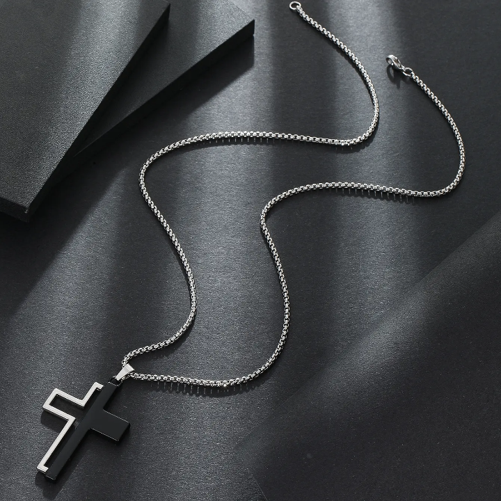 Collier Croix Acier Inoxydable