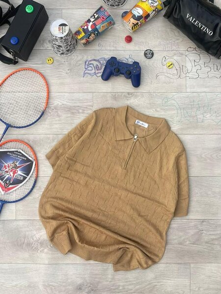 Pull polo beige tendance