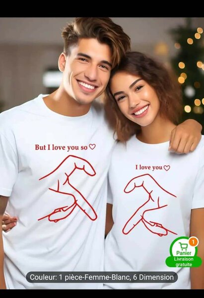 T-shirt Couple Amour - Idée Cadeau Saint Valentin