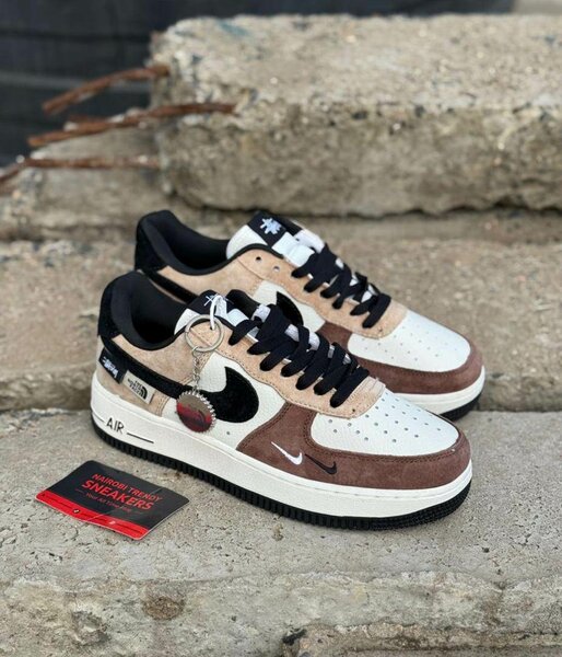 Sneakers en cuir bicolore