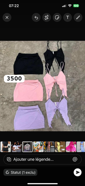 Set de jupes et tops élégants