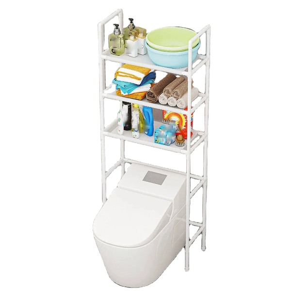 Étagère WC blanche pratique