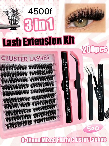 Kit d'Extensions de Cils 3 en 1
