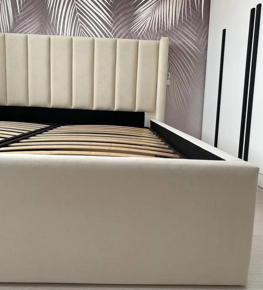 Custom off white queen size bed frame